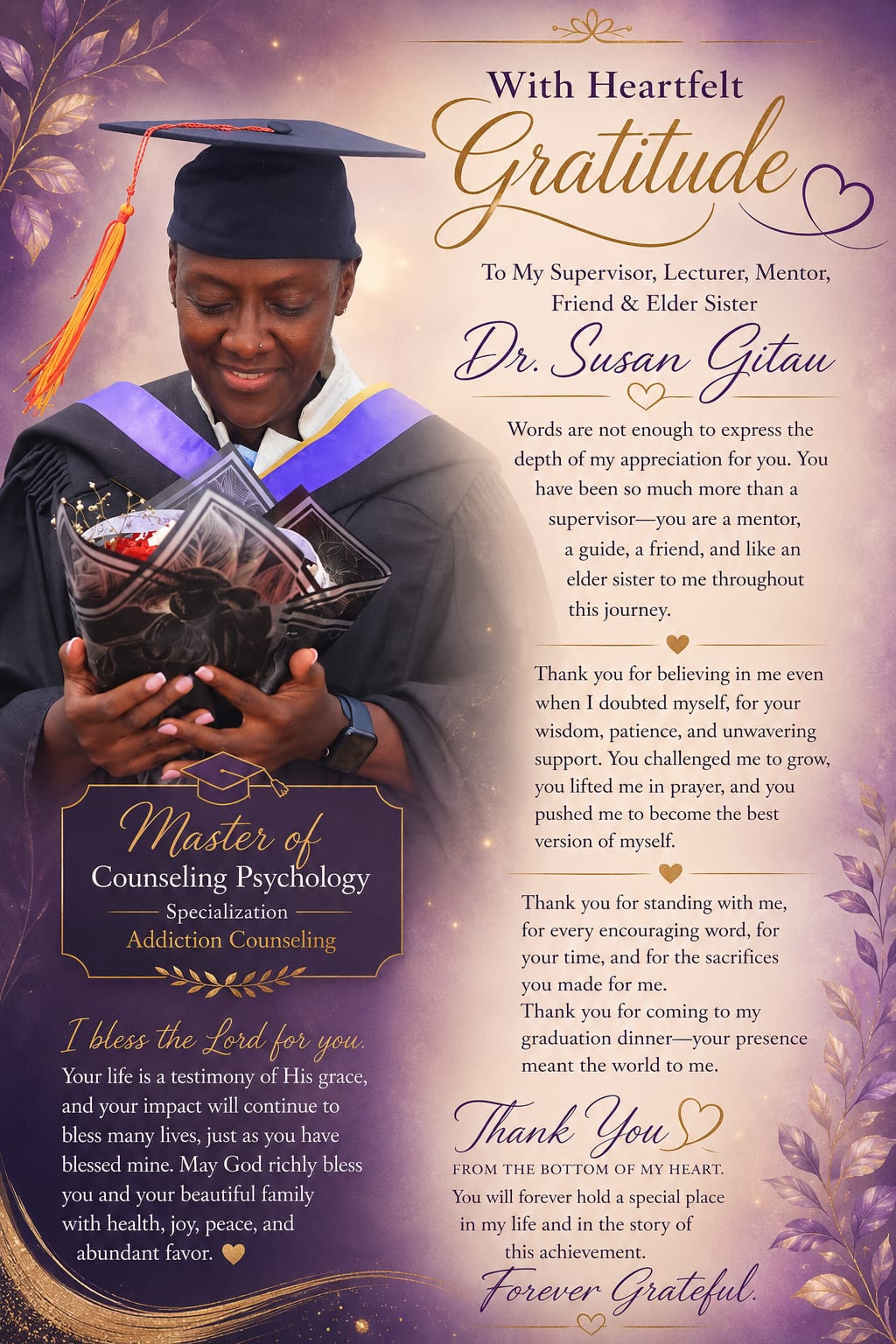 A Heartfelt Testimonial: Elizabeth Njaga Honors Dr. Susan Gitau’s Mentorship